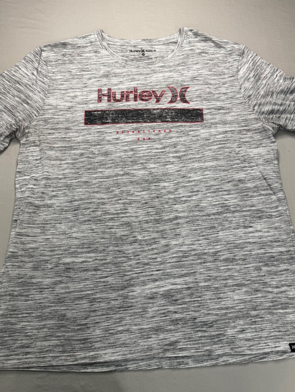 Hurley Men’s XL Buckle Exclusive Graphic T Shirt Gray Marled Surf Skate Y2K